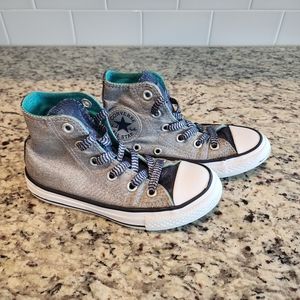 Converse Chuck Taylor All Star High Top Girls Silver Size 11 Toddler